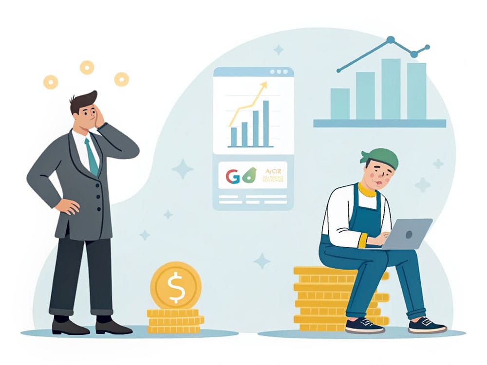 Illustrazione che mostra come Google ADS sia difficile per le piccole imprese.